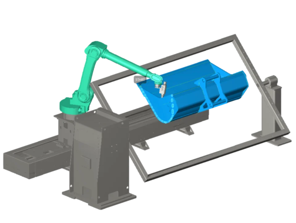 [Translate to English:] Kollisionsfreie Roboterbewegungen werden automatisch für Schweißnähte, Suchfahrten und Zwischenbewegungen berechnet.